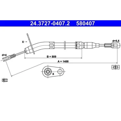 Kuva ATE 24.3727 0407.2 Käsijarruvaijeri 1488 MERCEDES BENZ: /8 Sedan