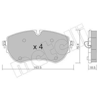 Kuva METELLI 22 1172 1 Jarrupalat Kulumisenilmaisemelle