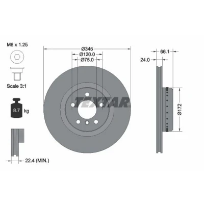 Kuva TEXTAR PRO+ 92265125 Jarrulevyt BMW: 3 Touring, Sedan, 1 Hatchback