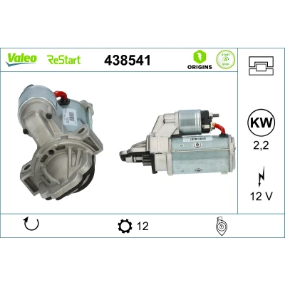 Kuva VALEO 438541 Starttimoottori 12 2,2
