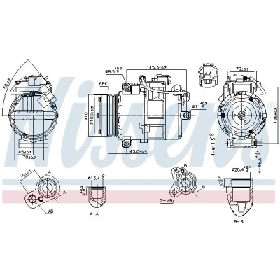 Kuva NISSENS 890012 Ilmastoinnin Kompressori 7SEU17C 12 PAG 46 R 134a BMW: 3 Touring, Sedan, Cabriolet