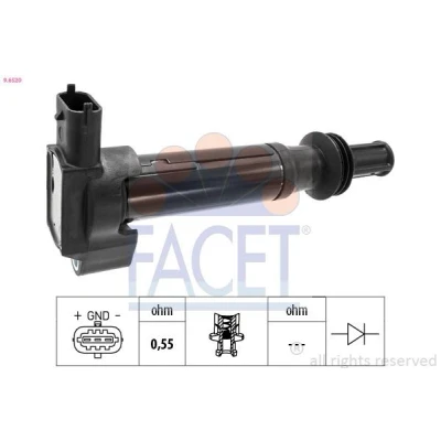 Kuva FACET 9.6520 Sytytyspuola CITROËN: C3 II, C4 II Hatchback, Aircross 2, PEUGEOT: 308 SW 208 I Hatchback