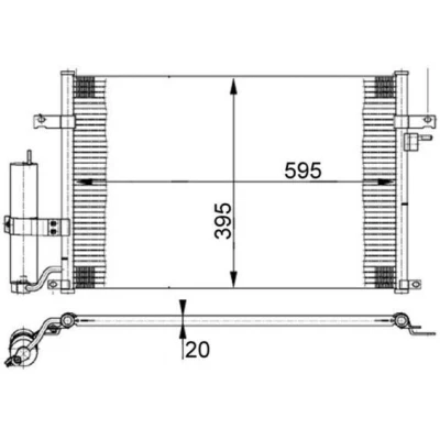 Kuva MAHLE ORIGINAL AC 384 000S Ilmastoinnin Lauhdutin Vedenerottimella 595 CHEVROLET: Nubira Farmari