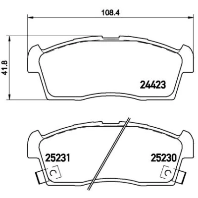 Kuva BREMBO P 61 108 Jarrupalat akustisella kulumavaroittimella Ilman tarvikkeita