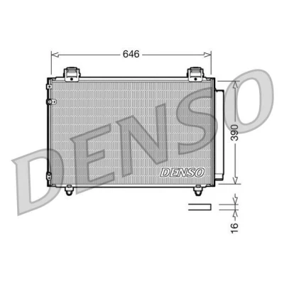 Kuva DENSO DCN50024 Ilmastoinnin Lauhdutin Vedenerottimella 646x390x16 R 134a 646 TOYOTA: Avensis II Station Wagon, Sedan