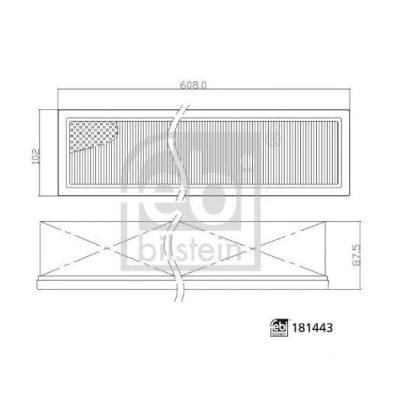 Kuva FEBI BILSTEIN 181443 Raitisilmasuodatin Suodatinpanos 608 102 87,5