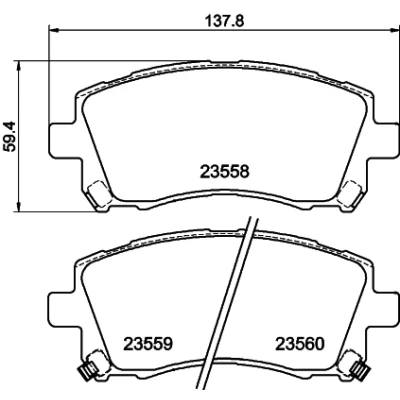 Kuva HELLA 8DB 355 017 291 Jarrupalat akustisella kulumavaroittimella SUBARU: Impreza II Sedan, I Farmari, MITSUBISHI: Grandis