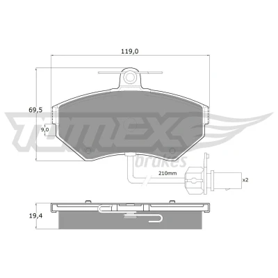 Kuva TOMEX brakes TX 13 121 Jarrupalat Etuakseli Sis. kulumisenilmaisimen AUDI: A4 B7 Avant, B5 Sedan, VOLKSWAGEN: Passat GP Variant