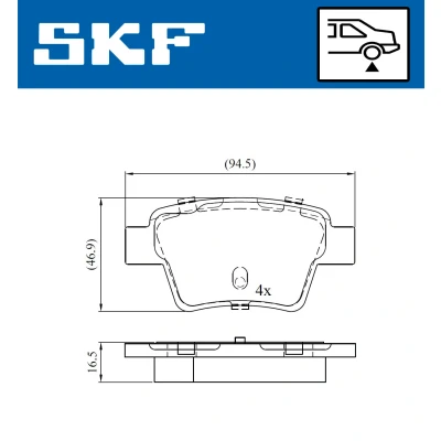 Kuva SKF VKBP 90172 Jarrupalat Ei kulumisenilmaisimelle PEUGEOT: 207 Hatchback, SW