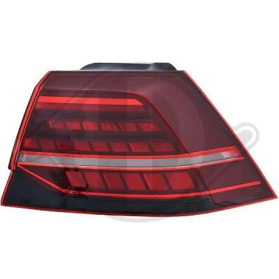 Kuva DIEDERICHS 2217190 Takavalot Oikea Uloin osa LED Sävytetty Lampun kannalla VOLKSWAGEN: Golf 7