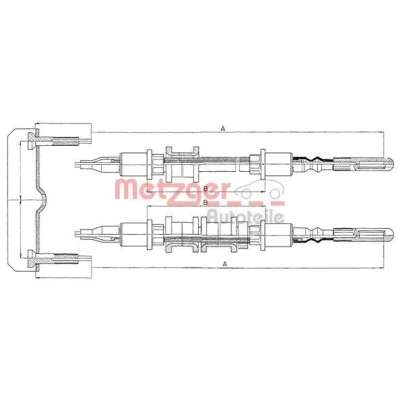 Kuva METZGER 11.5971 Käsijarruvaijeri Takana 1365/953+1498/1099 COFLE OPEL: Calibra A
