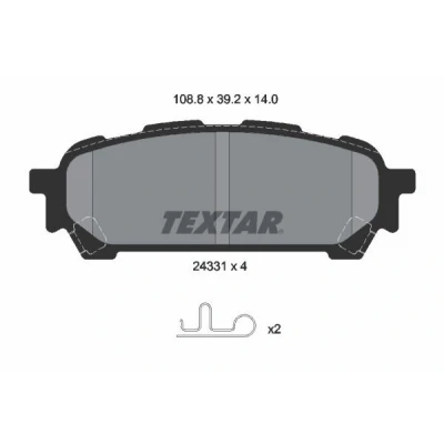 Kuva TEXTAR 2433101 Jarrupalat akustisella kulumavaroittimella SUBARU: Impreza II Sedan, Forester II, Farmari