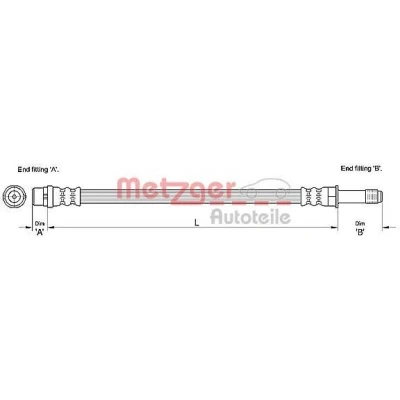 Kuva METZGER 4110278 Jarruletku 387 MERCEDES BENZ: Sprinter 3.5 T Van, 3 Bussi, VOLKSWAGEN: Crafter 30 50 Van
