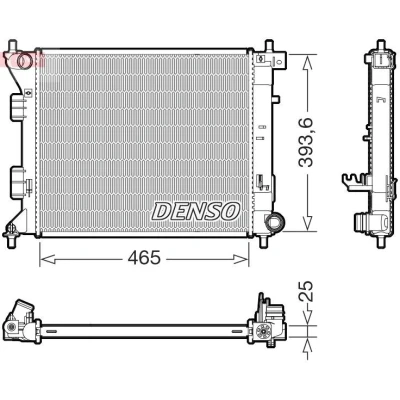 Kuva DENSO DRM43016 Jäähdytin 465mm 394mm 25mm KIA: SOUL 2