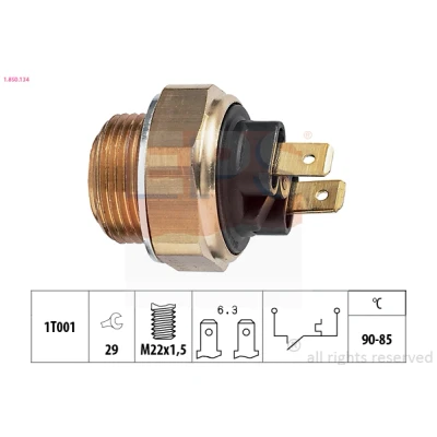 Kuva EPS 1.850.134 Lämpökytkin Jäähdyttimen Puhallin M22x1,5 Made in Italy OE Equivalent