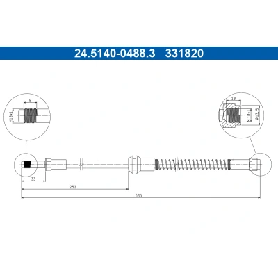 Kuva ATE 24.5140 0488.3 Jarruletku 535mm M10x1mm MERCEDES BENZ: CLS Coupe, Shooting Brake