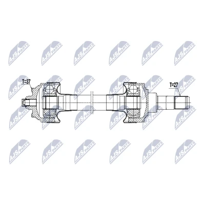 Kuva NTY NPW BM 227 Vetoakseli Taka akseli, oikea 778mm