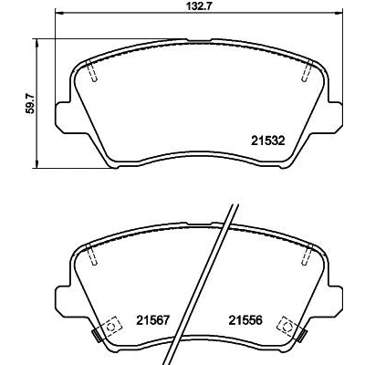 Kuva HELLA 8DB 355 039 971 Jarrupalat Sis. kulumisenilmaisimen Tarvikkeilla KIA: cee‘d II Sportswagon, Hatchback, Ceed III Sportswagon