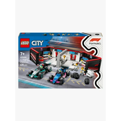 Kuva LEGO City 60444 F1 talli ja Mercedes AMG‐ Alpine autot