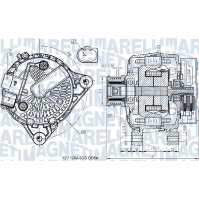 Kuva MAGNETI MARELLI 063731545910 Laturi 12V 120A FORD: FIESTA 6, C Max 2, FOCUS 3