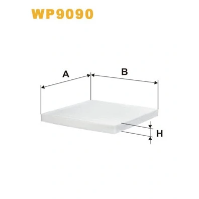 Kuva WIX FILTERS WP9090 Raitisilmasuodatin Hiukkassuodatin 210mm 223mm 20mm VOLVO: V40 Farmari, S40 I