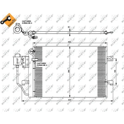 Kuva NRF EASY FIT 35309 Ilmastoinnin Lauhdutin Vedenerottimella, Tiivisterenkaalla Alumiini 510 MERCEDES BENZ: A sarja