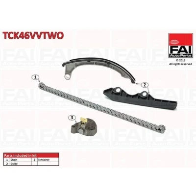 Kuva FAI AutoParts TCK46VVTWO Jakoketjusarja ilman tiivisteitä, hammaspyöriä Yksinkertainen, Ketju hiljainen NISSAN: MICRA 3, 2
