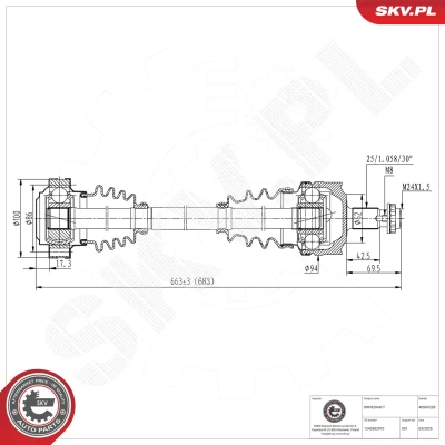 Kuva Vetoakseli, Taka akseli, oikea, vasen Esen skv 40SKV mercedes benz OE 1243502910, 1243508810, 1343508810