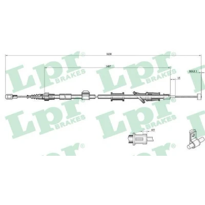 Kuva Vaijeri, käsijarru, Takana, Vasen VOLVO S40 I, V40 Kombi OE 30884537
