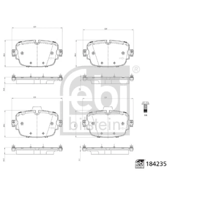 Kuva FEBI BILSTEIN 184235 Jarrupalat Taka akseli Kulumisenilmaisemelle Ruuvisarjalla AUDI: Q7, A6 C8 Sedan, Avant