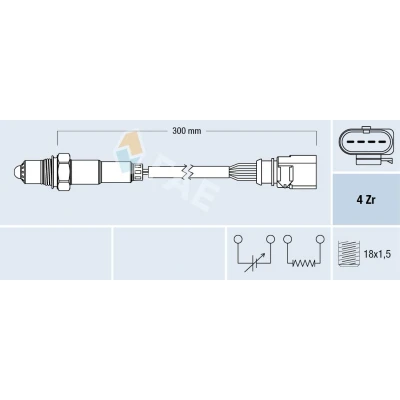 Kuva FAE 77463 Lambda Anturi VOLKSWAGEN: Polo V Hatchback, GOLF Plus / Crossgolf, 6, AUDI: A3 Sportback, SKODA: Octavia 2 Combi, Yeti