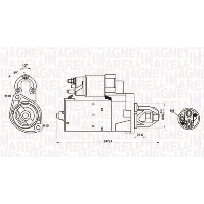 Kuva MAGNETI MARELLI 063721249010 Starttimoottori 12 1,4 10 MERCEDES BENZ: E sarja Sedan, C T modell, modell