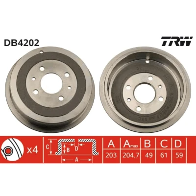 Kuva TRW DB4202 Jarrurumpu FIAT: Punto II Hatchback, Grande Fiorino III Van / Farmari