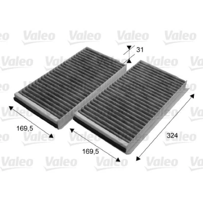 Kuva VALEO CLIMFILTER PROTECT 698864 Raitisilmasuodatin Aktiivihiilisuodatin 318, 318mm BMW: 5 Touring, Sedan, 6 Cabriolet