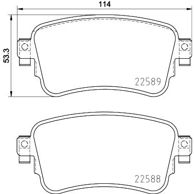 Kuva HELLA 8DB 355 037 681 Jarrupalat akustisella kulumavaroittimella Jarrusatulan ruuveilla TOYOTA: ProAce II Van, Verso, Verso