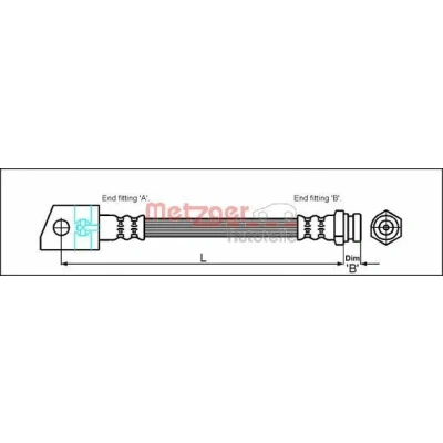 Kuva METZGER 4114749 Jarruletku 457 F10 x 1