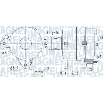 Kuva Laturi AUDI, VW OE 06F903023L, 06F903023M