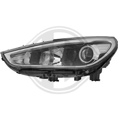 Kuva DIEDERICHS 6837081 Ajovaloumpio Vasen H7/H7, W5W, PY21W Valokorkeussäätimen moottorilla