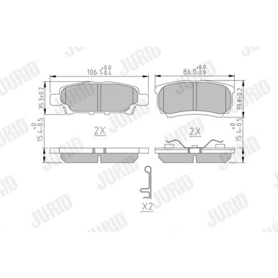 Kuva JURID 572547J Jarrupalat akustisella kulumavaroittimella Ilman tarvikkeita MITSUBISHI: Outlander 2 SUV, Lancer 8 Limousine, 7 Limousine