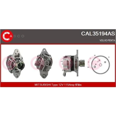 Kuva CASCO CAL15335AS Laturi 12V 110A RENAULT: MEGANE 2 Stufenheck, LAGUNA 2, Scénic 1