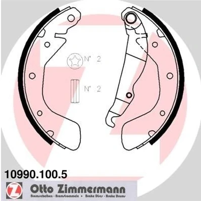 Kuva ZIMMERMANN 10990.100.5 Jarrukengät 200 45 Valokuva vastaa toimituslaajuutta, Vivulla OPEL: Vectra A Sedan, Corsa C Hatchback, Astra F Sedan