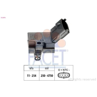 Kuva FACET 10.3078 Paineilma Anturi, Korkeus Made in Italy OE Equivalent VOLVO: V50, XC90 I, S80 I