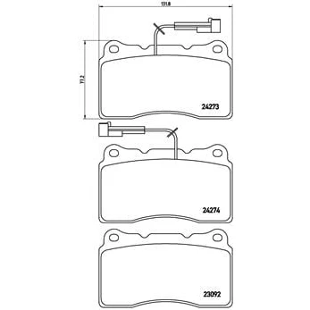 Kuva BREMBO P 23 098 Jarrupalat Sis. kulumisenilmaisimen Ilman tarvikkeita ALFA ROMEO: 147, 156 Sedan, GT