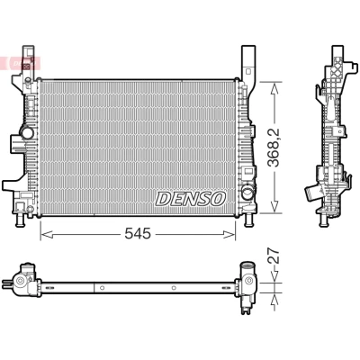 Kuva DENSO DRM10122 Jäähdytin 545mm 368mm 27mm FORD: KUGA 2, Grand C Max, FOCUS 3