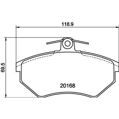 Kuva HELLA 8DB 355 017 901 Jarrupalat Ei kulumisenilmaisimelle Jarrusatulan ruuveilla VOLKSWAGEN: GOLF 3, 2, Corrado, AUDI: A4 B5 Sedan