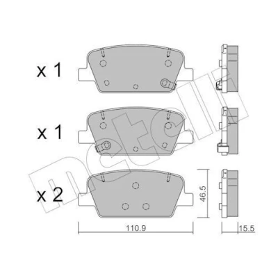 Kuva METELLI 22 1283 0 Jarrupalat akustisella kulumavaroittimella