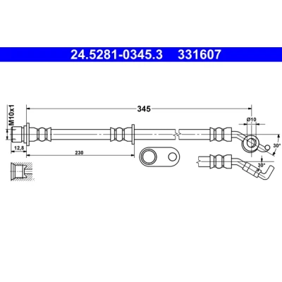 Kuva ATE 24.5281 0345.3 Jarruletku 345 M10x1 TOYOTA: Avensis III Sedan, Farmari