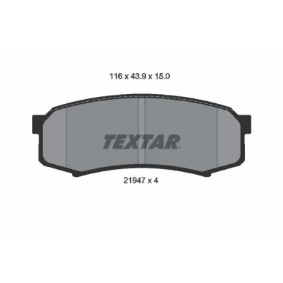 Kuva TEXTAR 2194701 Jarrupalat Ei kulumisenilmaisimelle TOYOTA: Land Cruiser Prado 120, 150, 80, MITSUBISHI: PAJERO 4