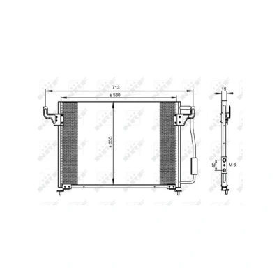 Kuva NRF Easy Fit 35261 Ilmastoinnin Lauhdutin Tiivisterenkaalla 12,7 9,4 Alumiini 580 R 134