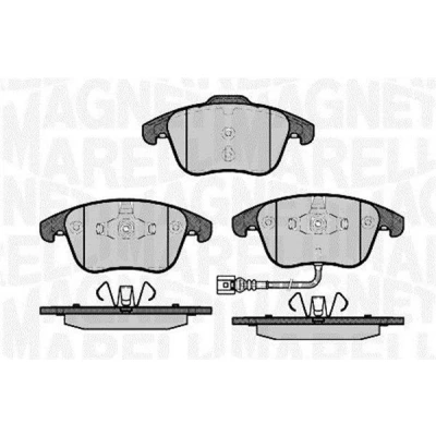 Kuva MAGNETI MARELLI 363916060659 Jarrupalat kulumisanturilla VOLKSWAGEN: Tiguan I, Sharan II, AUDI: Q3, SEAT: Alhambra II
